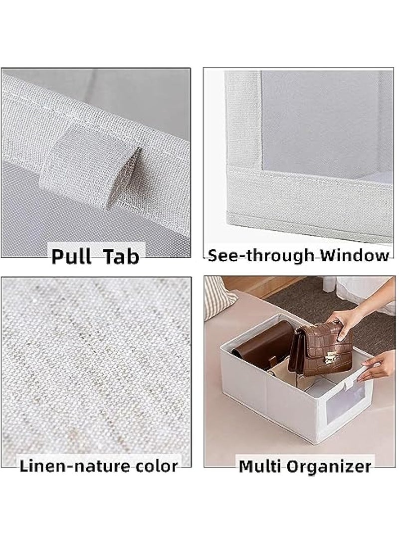 Hihonor 8 Pieces Foldable Closet Storage Organizer Washable Closet Storage Box with Carrying Handles Cube Storage Bin for Clothes Wardrobe Home Bedroom Office - Image 5