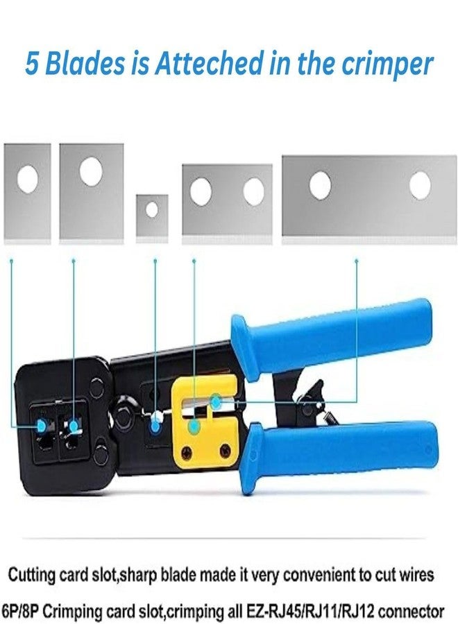 CLUSPEX Crimping Tool for Pass Through Connector RJ11 and RJ45 Plugs Networking Cat5/5e and Cat6 Crimp Tool - Image 3
