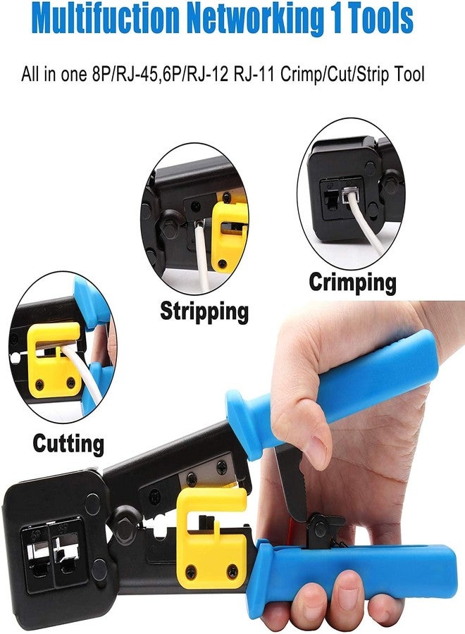 CLUSPEX Crimping Tool for Pass Through Connector RJ11 and RJ45 Plugs Networking Cat5/5e and Cat6 Crimp Tool - Image 4
