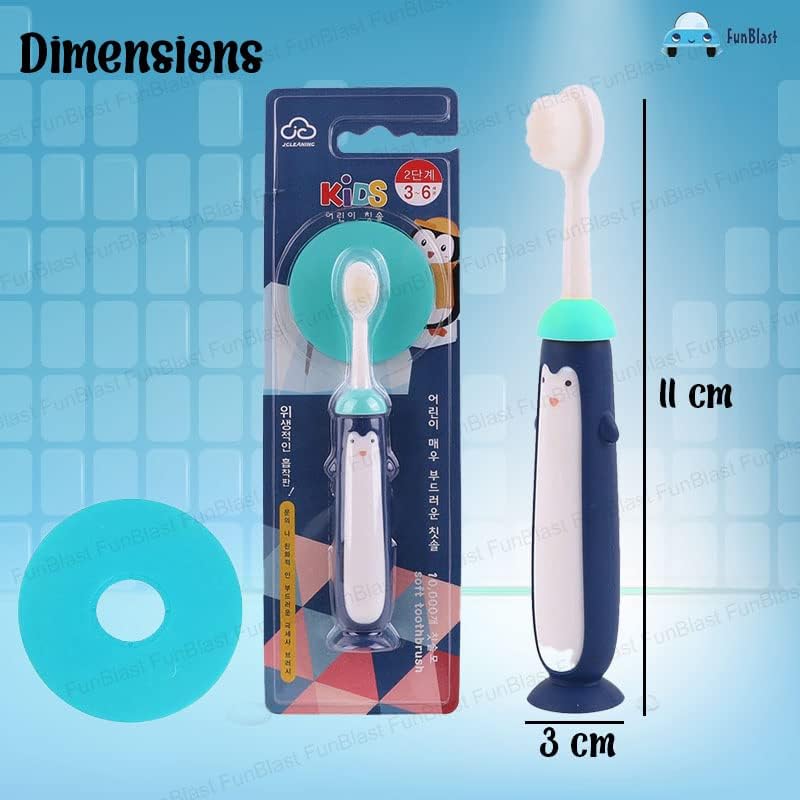 FunBlast Kids Toothbrush Pack of 3 Cute - Microfiber Soft Tooth Brush, Manual Toothbrush for Kids, Boys and Girls, Extra Soft Bristles Toothbrush for 3-6 Years old Children (Multicolor) - Image 3