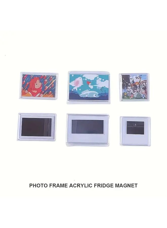 Large Acrylic Magnetic Photo Frames Set Of 4 Double Sided Refrigerator Desktop Photo Holders - Image 3