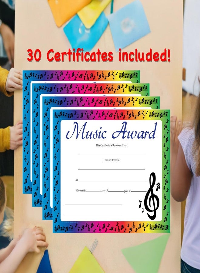 SHAPES ETC. 30 pcs Music Award Recognition Certificates 11in x 8.5in Academic Recognition Music Teachers School Certificate Musicians Musical Achievement Kids Awards Band Achievements Made in The USA - Image 5