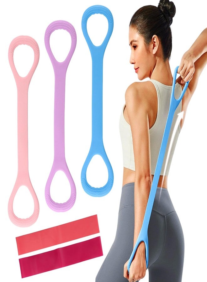 Kazheon 3pcs Figure 8 Fitness Resistance Band Elastic Bands for Working Out Elastic Rope Stretch Fitness Band Training Exercise Bands for Women Yoga (Color:red) - Image 1