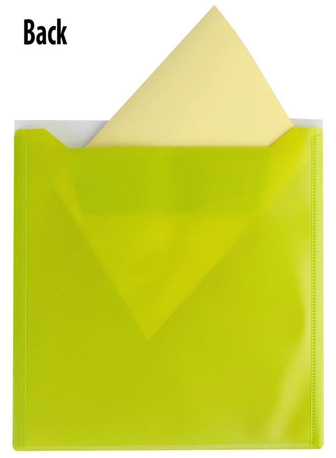 GreatDio® Front and Back Double Pocket A4 Document File Document Bag,Document Folder Envelope Holder Storage Case, Snap Button Organizer, Plastic Container for Papers, Stationery - 10 Pack - Image 4