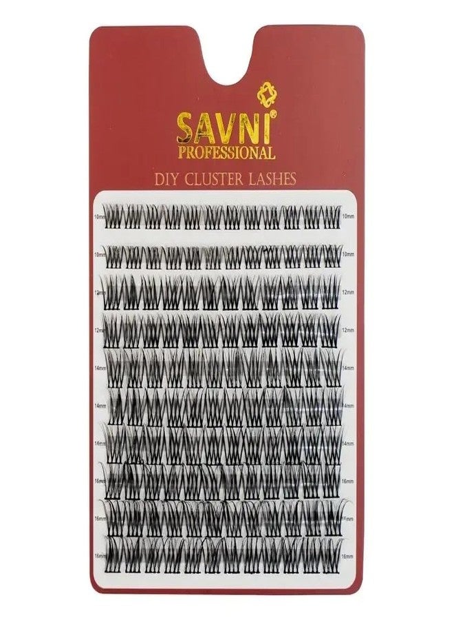 Savni Professional DIY Cluster Bunch Lashes, 10mm-16mm Mix Length, Natural Look, Black (Model4)