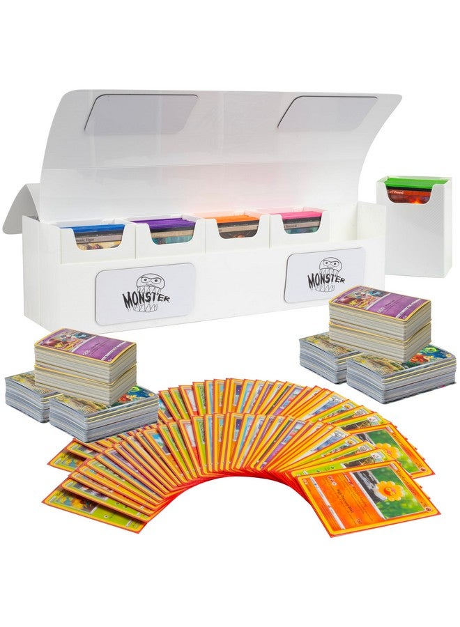 Monster Protectors Monster Protectors Magnetic Deca Deck Box - White, Holds 800 Gaming TCGs, Self-locking Closure, Compatible w Standard & Smaller Size Gaming Trading Cards, Removable Construction, Gift  - Image 1