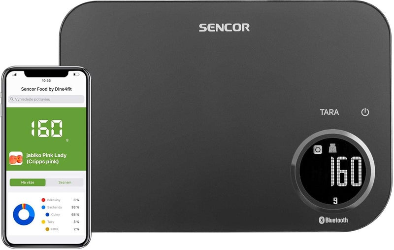 Sencor Smart Bluetooth Kitchen Scale, SKS 7178BK, Digital Display, App Connected, Black - Image 1