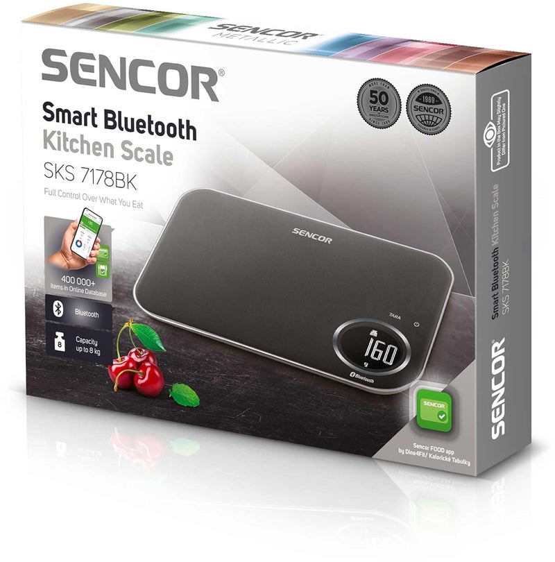 Sencor Smart Bluetooth Kitchen Scale, SKS 7178BK, Digital Display, App Connected, Black - Image 4