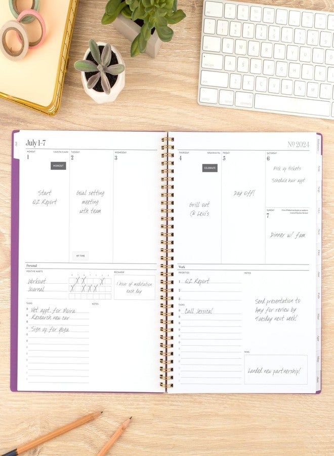 Cambridge Planner 2024-2025 Academic, Weekly & Monthly, 8-1/2" x 11", Large, WorkStyle Balance, Purple Swirl (1606-905A-19) - Image 2