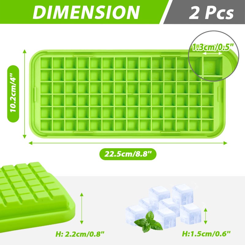 Webake Silicone Ice Cube Tray with Lid Easy Release Small Ice Molds 86 Grids Mini Crushed Tiny Ice Trays for Drinks Coffee Juice Whiskey Cocktails - Image 2