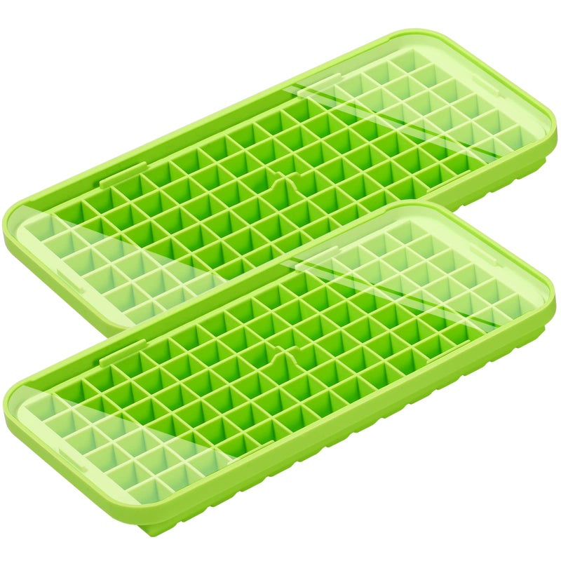 Webake Silicone Ice Cube Tray with Lid Easy Release Small Ice Molds 86 Grids Mini Crushed Tiny Ice Trays for Drinks Coffee Juice Whiskey Cocktails - Image 1
