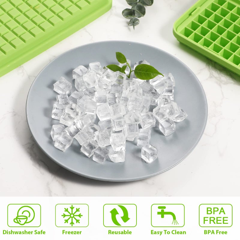 Webake Silicone Ice Cube Tray with Lid Easy Release Small Ice Molds 86 Grids Mini Crushed Tiny Ice Trays for Drinks Coffee Juice Whiskey Cocktails - Image 3