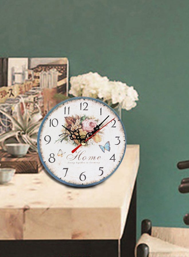 NIBEMINENT Round Antique Wooden Home Wall Clock Multicolour  - Image 3