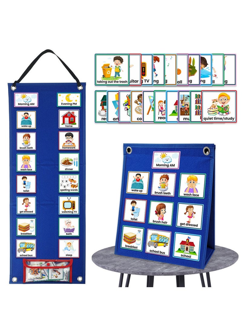 Childrens Visual Schedule daily work Schedule Kids Visual Schedule Calendar Blue 