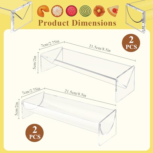 Lainballow 4 Pcs Cracker Serving Tray, Clear Acrylic Cracker Holder, Rectangular Cracker Display Stand, Food Display Tray for Party, Events, Wedding, Christmas, Home, Buffet (V Shape, U Shape) - Image 2