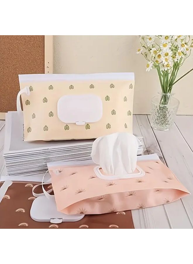 2 قطعة حقيبة محمولة لتوزيع المناديل المبللة بسحاب علوي قابل للقلب من مادة EVA - Image 5