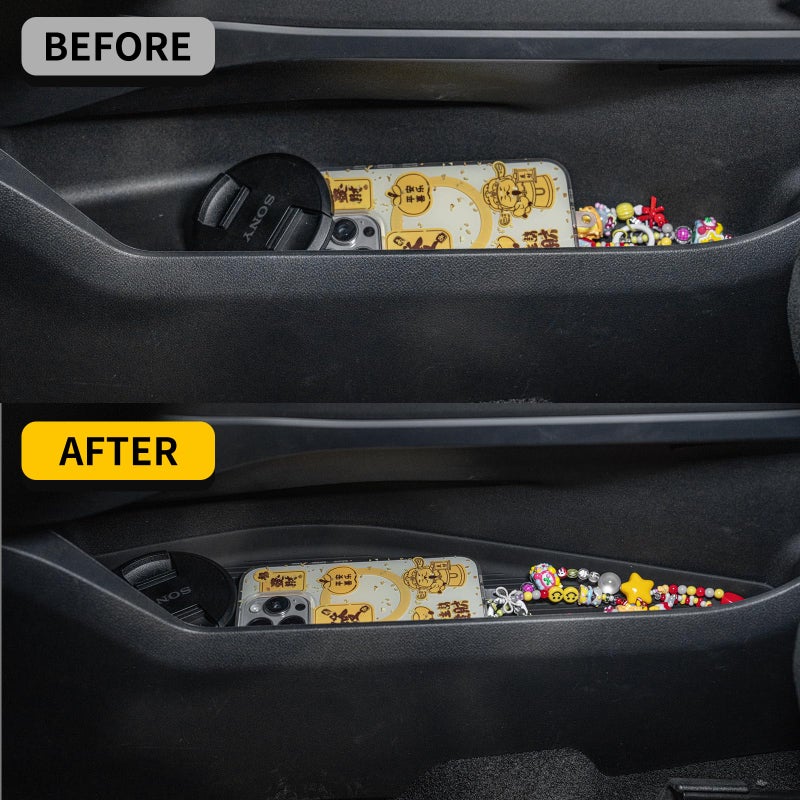 Maxzina Gear Shift Side Storage Compatible with 2021-2025 Ford F150 Silicone Center Console Side Lower Storage Tray Gear Shifter Organizers 2PCS for 2024 F-150 Accessories - Image 2