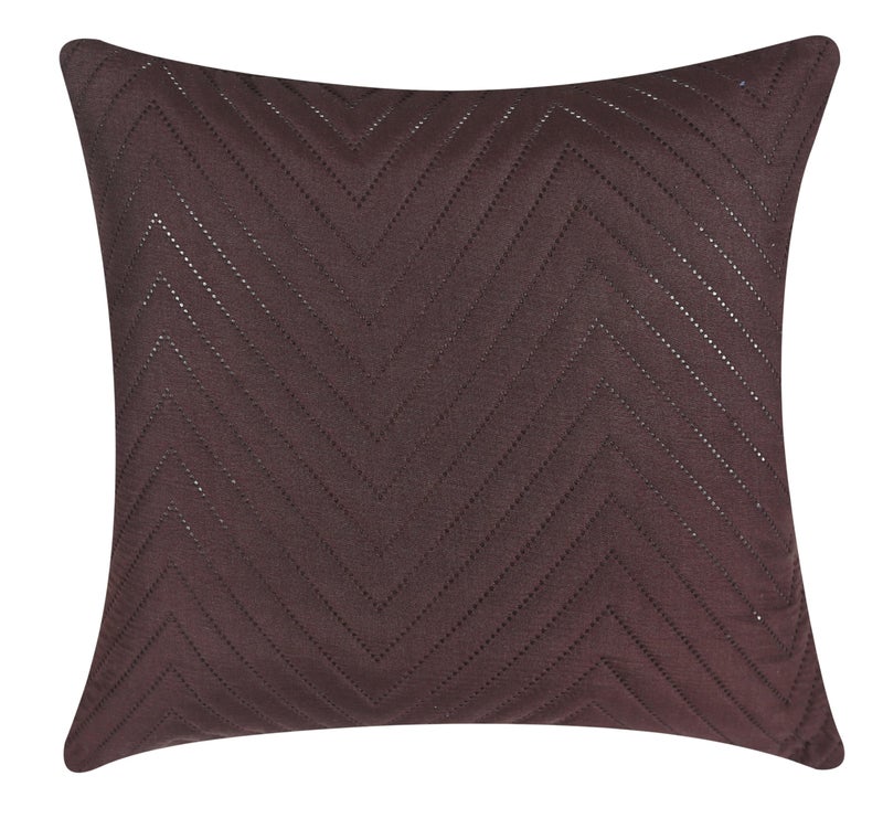 RD TREND UltraSonic Microfiber Cushion Covers, 60 x 60 cm/24 x 24 inches, Set of 5, 250 TC,Back Zipper (Coffee) - Image 2