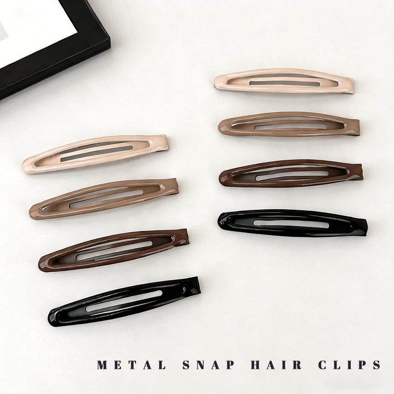 Cptots 16 PCS Snap Hair Clips Metal Barrettes for Women Non Slip Barrettes for Thick and Thin Fine Hair,Bright Black Brown Beige,2.36 x 0.43 Inches. - Image 3