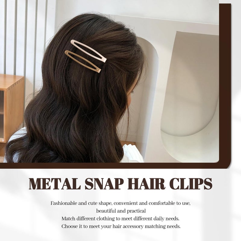 Cptots 16 PCS Snap Hair Clips Metal Barrettes for Women Non Slip Barrettes for Thick and Thin Fine Hair,Bright Black Brown Beige,2.36 x 0.43 Inches. - Image 4