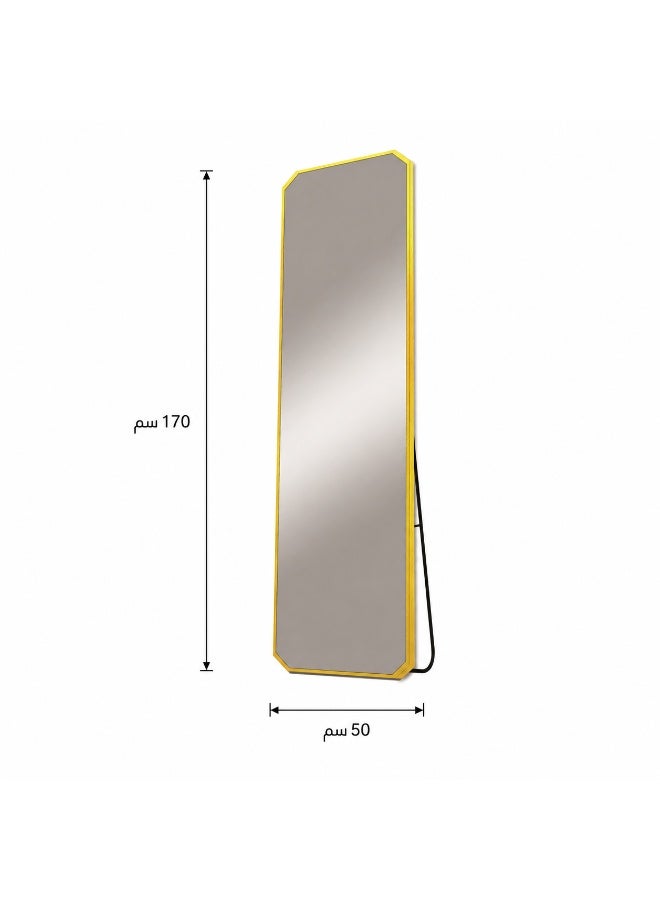 alsaada home Full-Length Free Standing Floor Mirror with Wheels & Metal Frame, 170x50 cm - Gold - Image 3