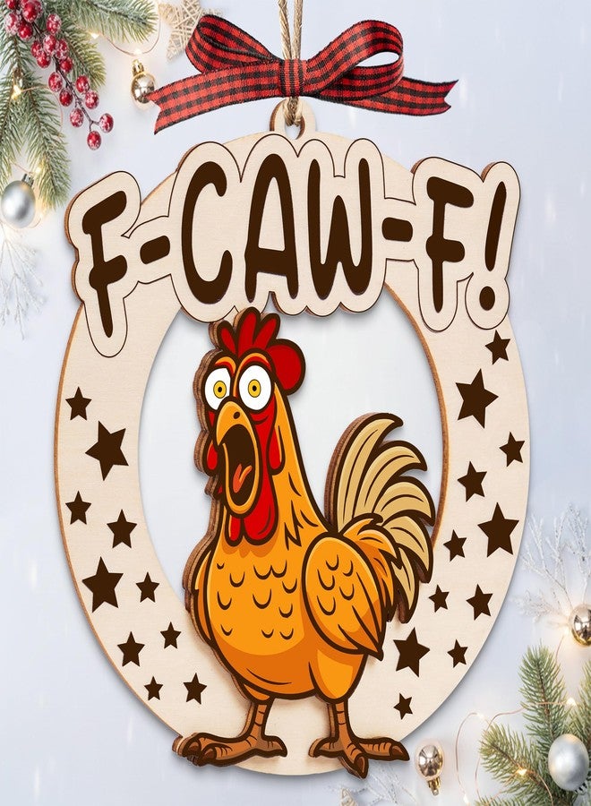 BOYESE Funny Christmas Ornaments for Adults, F-Caw-F Chicken Ornaments, Funny White Elephant Gag Gifts, Unique for Adults, Women, Chicken Lovers, Xmas Stocking Stuffer, Hanging Decorations - Image 1