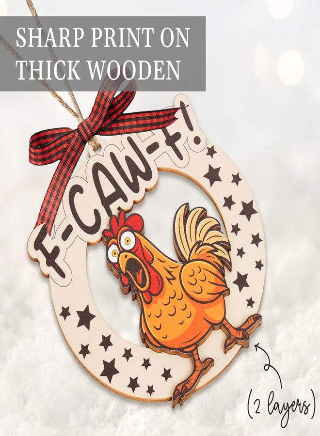 BOYESE Funny Christmas Ornaments for Adults, F-Caw-F Chicken Ornaments, Funny White Elephant Gag Gifts, Unique for Adults, Women, Chicken Lovers, Xmas Stocking Stuffer, Hanging Decorations - Image 4