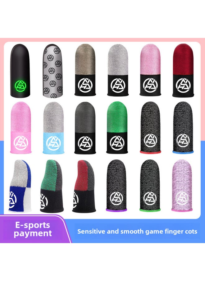 Generic - Game Finger Set Luminous Warrior Finger Set E-sports King Chicken Finger Set Breathable Sensitive Touch Screen Finger Set-Product Color:[Ice Silk Silver 1 Pair] Double Green - Image 1