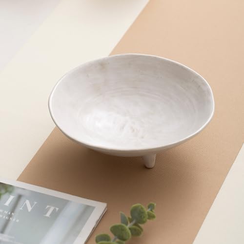 CM CHIC MONDAY 6" Small Decorative Bowl, Multi-Purpose Decorative Bowls for Keys, Candy and Home Decor, Ceramic Bowl （Retro White） - Image 3
