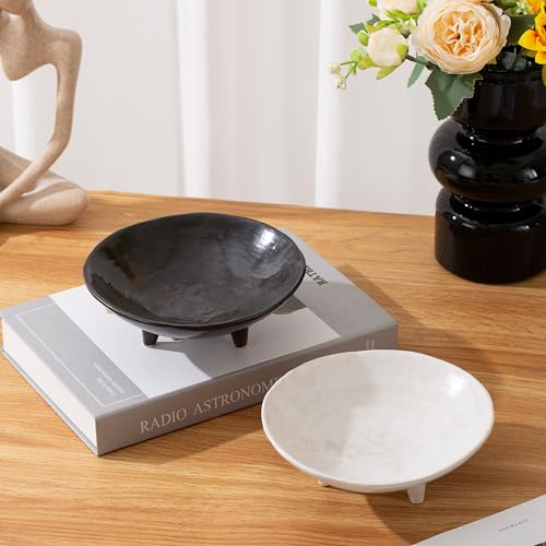 CM CHIC MONDAY 6" Small Decorative Bowl, Multi-Purpose Decorative Bowls for Keys, Candy and Home Decor, Ceramic Bowl （Retro White） - Image 5