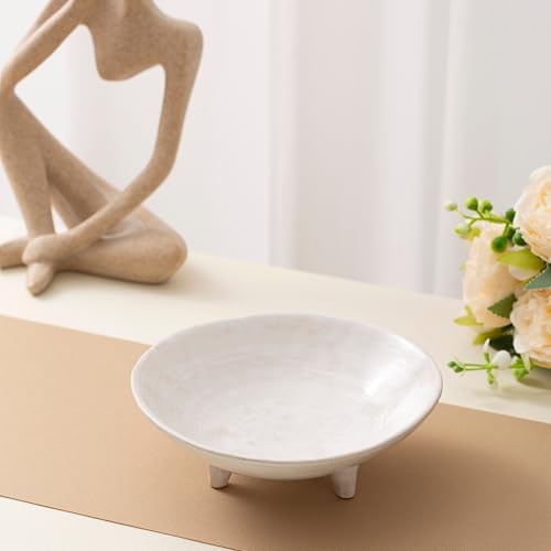 CM CHIC MONDAY 6" Small Decorative Bowl, Multi-Purpose Decorative Bowls for Keys, Candy and Home Decor, Ceramic Bowl （Retro White） - Image 4