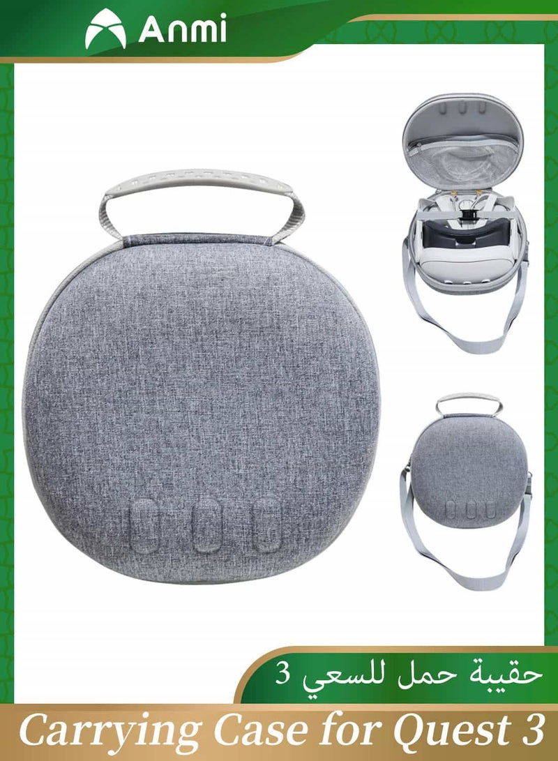Anmi Hard Carrying Case for Quest 3, VR Headset Travel Case for Quest 3 Accessories,Suitable for Travel and Home Storage (grey) - Image 1