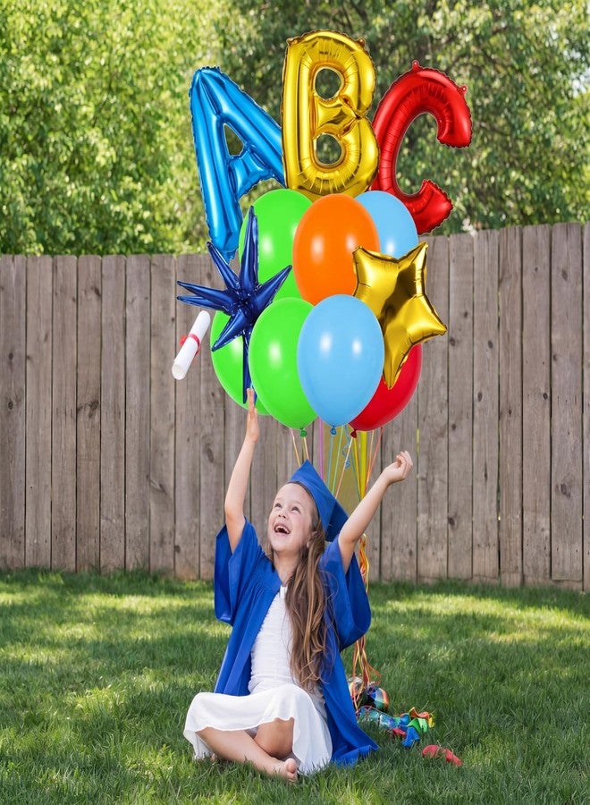 Seematn 6 Pcs Kindergarten Graduation Back to School Balloons Stand Kits Decor First Day of School Balloons Abc 123 Foil Balloon with Table Stand Classroom Decor for Pre K Graduation Party Event - Image 4