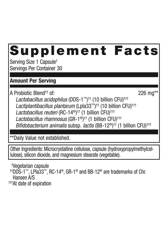 ميتاجينكس Metagenics Ultraflora Complete Women's Probiotic - بروبيوتيك 5 في 1 متعدد الفوائد للنساء* - يدعم صحة الجهاز الهضمي والجهاز المناعي والمهبلي والجهاز البولي التناسلي* - 30 كبسولة - Image 2