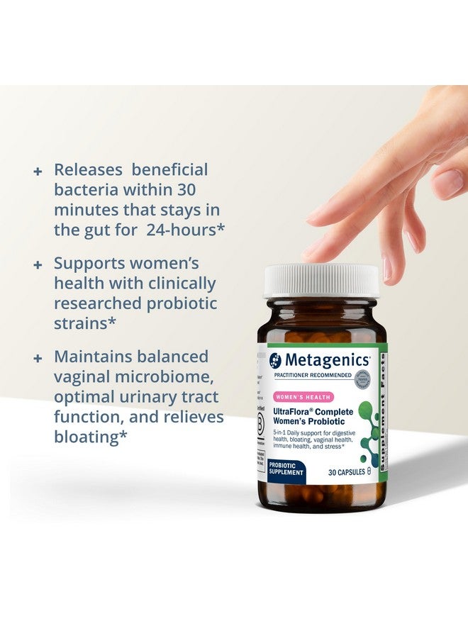 ميتاجينكس Metagenics Ultraflora Complete Women's Probiotic - بروبيوتيك 5 في 1 متعدد الفوائد للنساء* - يدعم صحة الجهاز الهضمي والجهاز المناعي والمهبلي والجهاز البولي التناسلي* - 30 كبسولة - Image 3