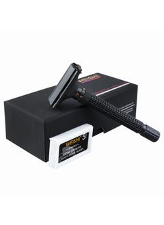 WeiShi Butterfly Open Double Edge Safety Razor Nostalgic Adjustable Matte Black 
