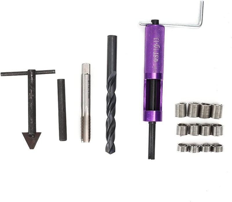 1/2in 13 UNC Thread Repair Kit with 12Pcs Threaded Insert Hand Tool, Easy Maintenance for Damaged Threads, High Strength Steel Material, Suitable for Mechanical Maintenance - Image 4