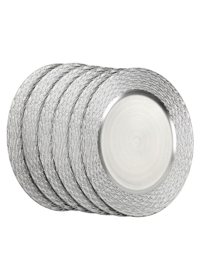 CAMOFOXIN 13" Chargers for Dinner Plates, Set of 6 Chargers for Dinner Plates, Plates for Party Table Decor (Silver) - Image 3