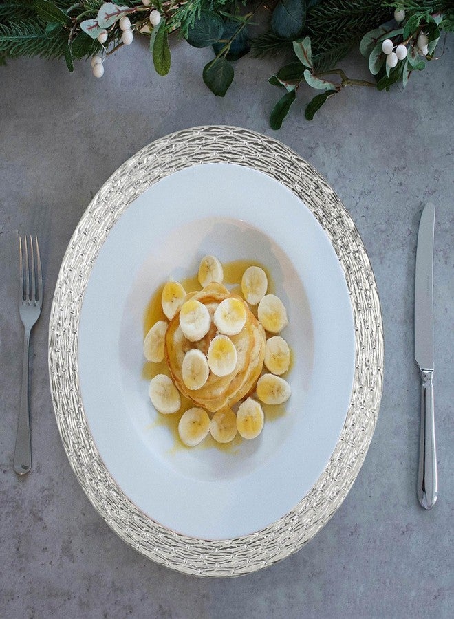 CAMOFOXIN 13" Chargers for Dinner Plates, Set of 6 Chargers for Dinner Plates, Plates for Party Table Decor (Silver) - Image 5