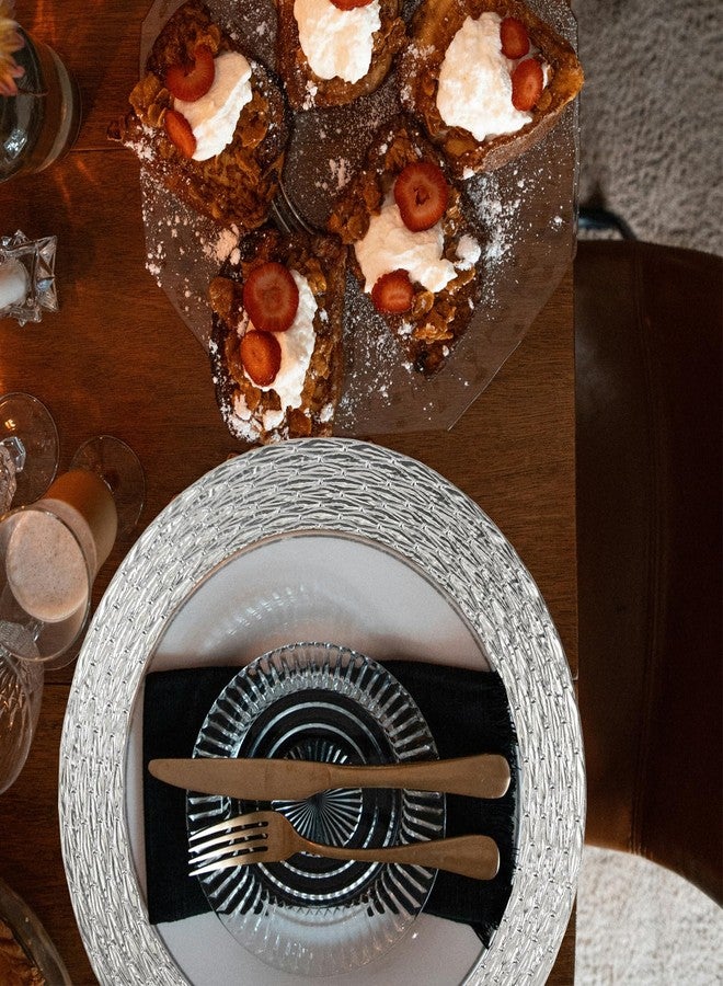 CAMOFOXIN 13" Chargers for Dinner Plates, Set of 6 Chargers for Dinner Plates, Plates for Party Table Decor (Silver) - Image 4