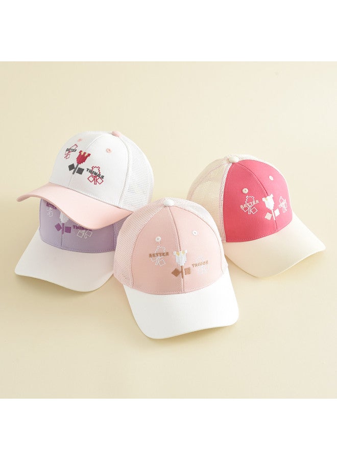 Bumblebee Children's Outdoor Sun Hat For Girls With Letter Print Baseball Cap, Kids' Breathable Sports Visor For Students - Image 4