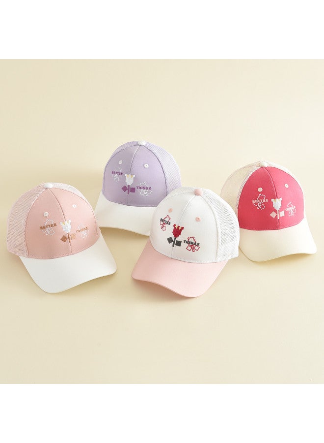 Bumblebee Children's Outdoor Sun Hat For Girls With Letter Print Baseball Cap, Kids' Breathable Sports Visor For Students - Image 5