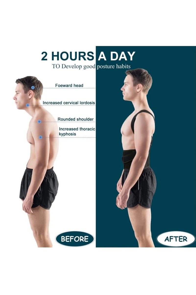 Hicomony Back Support Belt Posture Corrector for Men, Orthopedic Corset, Lumbar and Column Brace,M. - Image 3