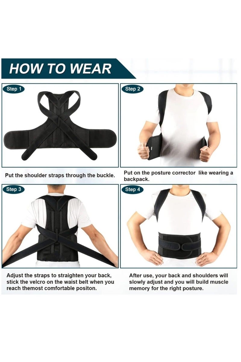 Hicomony Back Support Belt Posture Corrector for Men, Orthopedic Corset, Lumbar and Column Brace,M. - Image 2