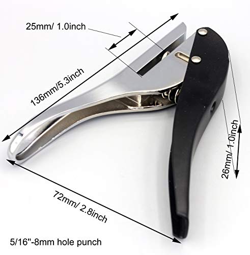 Kucaa Metal Silver Hand-held 5/16 inch 8mm Round Heavy Duty Single Circle Hole Punch for ID Cards PVC Cards Badge Photos - Image 3