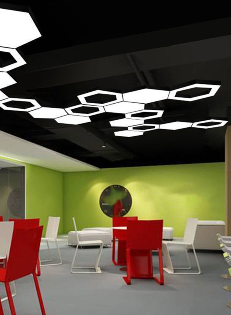 EzzySo Modern LED Chandelier 40cm Solid Hexagon Ceiling Light 30W Three Colors Variable Light Adjustable Hanging or Ceiling Mounted Hanging Industrial Style Pendant Light for Living Room Bedroom Office Gym Dance Studio Shopping Mall - Image 4