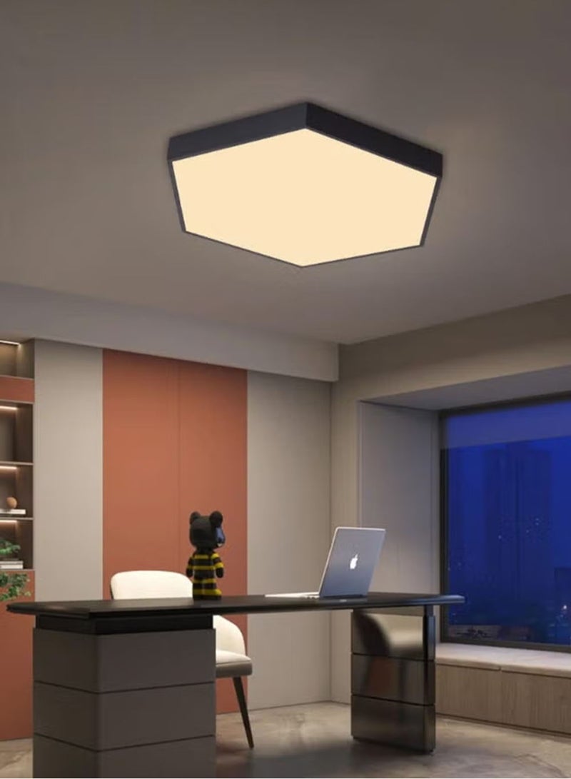 EzzySo Modern LED Chandelier 40cm Solid Hexagon Ceiling Light 30W Three Colors Variable Light Adjustable Hanging or Ceiling Mounted Hanging Industrial Style Pendant Light for Living Room Bedroom Office Gym Dance Studio Shopping Mall - Image 1