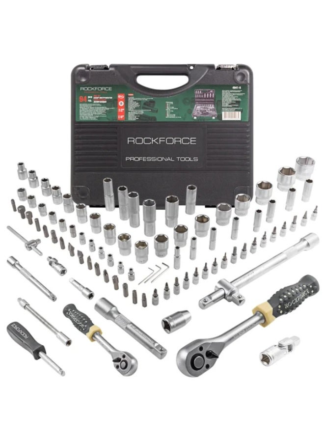 ROCKFORCE Tool set 94pcs 1/2", 1/4", 6 point, 4-32mm - Image 1