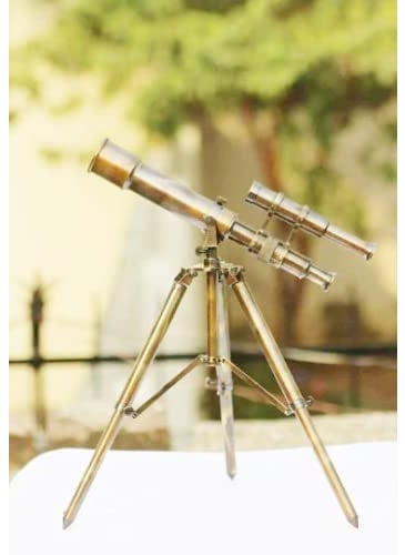 Room Decoration Antique Tripod Stand Brass Double Barrel Telescope Metal 14 Christmas Day Gift Birthday Gift Item  - Image 4