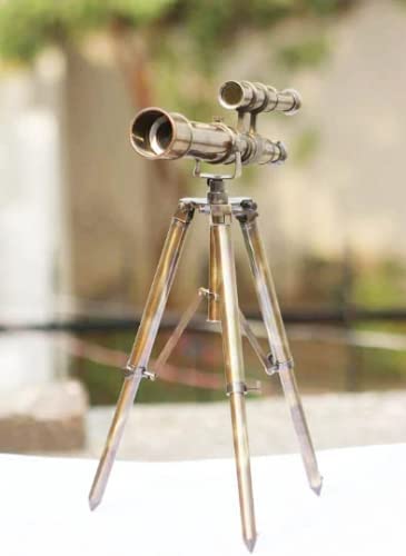 Room Decoration Antique Tripod Stand Brass Double Barrel Telescope Metal 14 Christmas Day Gift Birthday Gift Item  - Image 3